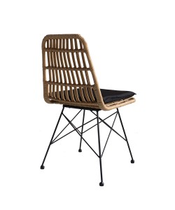 Καρέκλα Κήπου ArteLibre ALFONSE Φυσικό/Μαύρο Μέταλλο/Rattan 47x62x81cm Καρέκλα Κήπου ArteLibre ALFONSE Φυσικό/Μαύρο Μέταλλο/Rattan 47x62x81cm