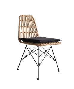 Καρέκλα Κήπου ArteLibre ALFONSE Φυσικό/Μαύρο Μέταλλο/Rattan 47x62x81cm