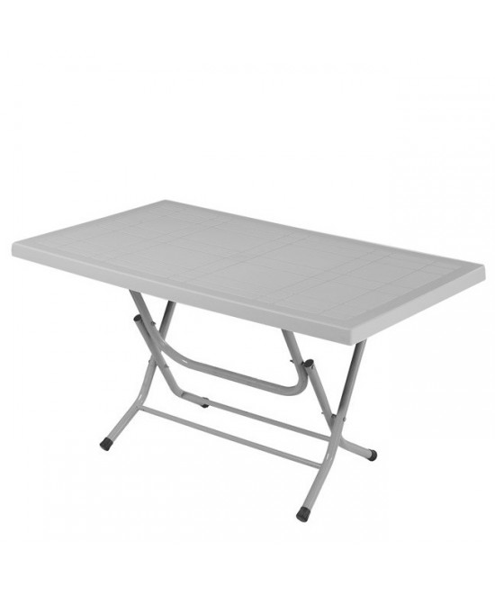 Τραπέζι ArteLibre Eco Πτυσσόμενο Ανοιχτό Γκρι Πλαστικό/Μέταλλο 70x120x75cm