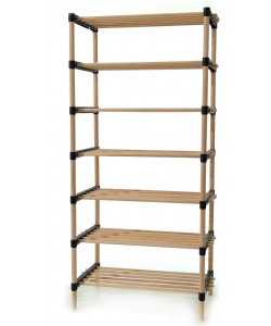 Ραφιέρα 7 Ράφια Φυσικό Ξύλο 56x29x115cm