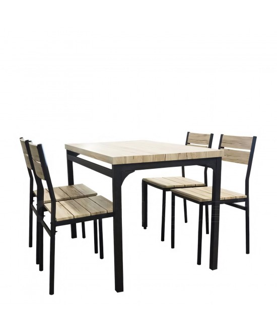 Τραπέζι Σετ (4+1) ArteLibre SERISSA Μαύρο/Μπεζ 110x70x77cm Τραπέζι Σετ (4+1) ArteLibre SERISSA Μαύρο/Μπεζ 110x70x77cm