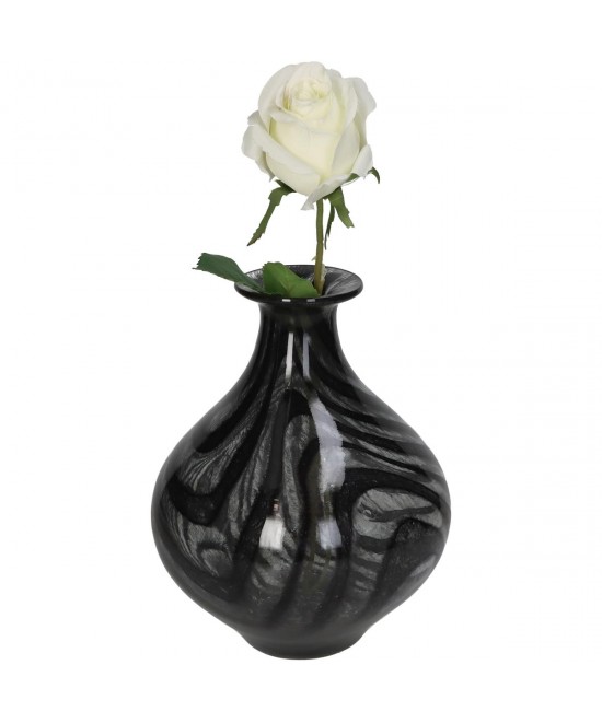 Βάζο ArteLibre Μαύρο Γυαλί 18.5x18.5x23.5cm