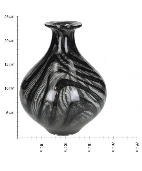 Βάζο ArteLibre Μαύρο Γυαλί 18.5x18.5x23.5cm