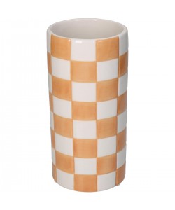 Βάζο ArteLibre Σκακιέρα Πορτοκαλί Δολομίτης 10.2x10.2x20.3cm