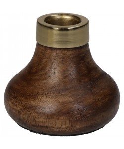 Κηροπήγιο ArteLibre Καφέ Ξύλο 9x9x10cm