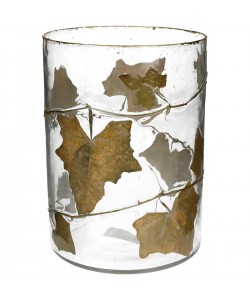 Κηροπήγιο ArteLibre Φύλλα Διάφανο Γυαλί 15x15x20cm