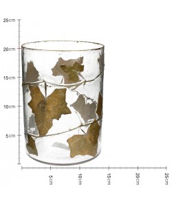 Κηροπήγιο ArteLibre Φύλλα Διάφανο Γυαλί 15x15x20cm