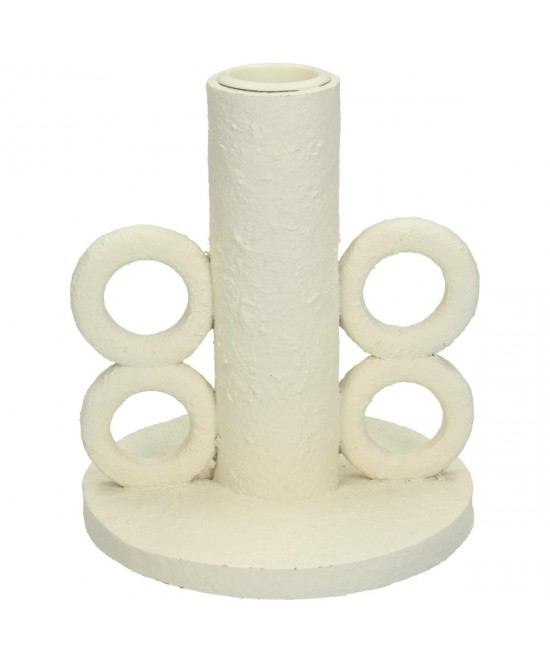 Κηροπήγιο ArteLibre Λευκό Polyresin 11x11x12.4cm Κηροπήγιο ArteLibre Λευκό Polyresin 11x11x12.4cm
