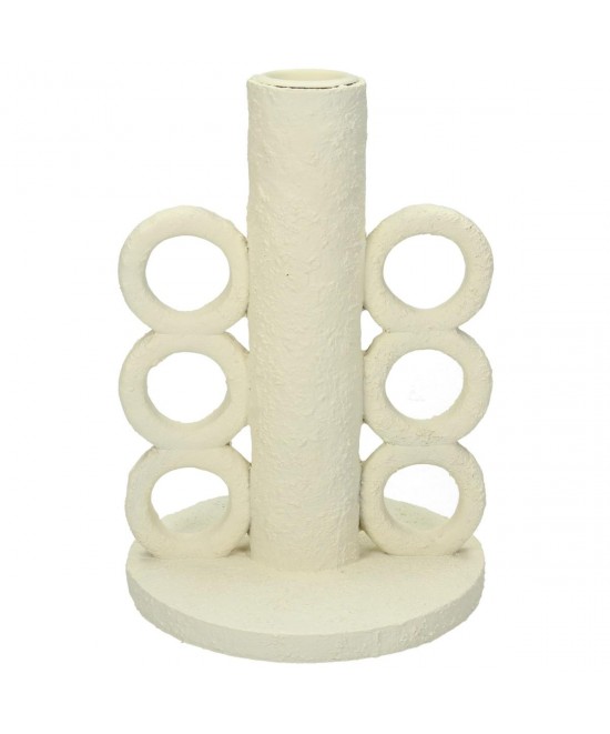 Κηροπήγιο ArteLibre Λευκό Polyresin 11x11x16cm Κηροπήγιο ArteLibre Λευκό Polyresin 11x11x16cm