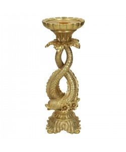 Κηροπήγιο ArteLibre Ψάρι Χρυσό Polyresin 10.5x10.5x27cm