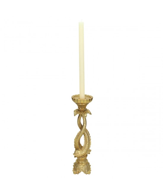Κηροπήγιο ArteLibre Ψάρι Χρυσό Polyresin 10.5x10.5x27cm