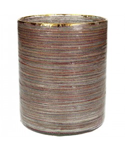 Κηροπήγιο ArteLibre Κορδέλα Πολύχρωμο Γυαλί 12x12x15cm