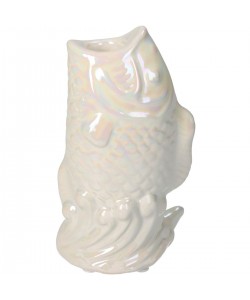 Κηροπήγιο ArteLibre Ψάρι Ιβουάρ Κεραμικό 8.9x7x15.8cm