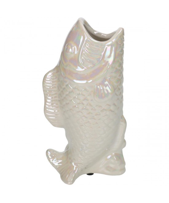 Βάζο ArteLibre Ψάρι Ιβουάρ Κεραμικό 11.5x7x21.5cm
