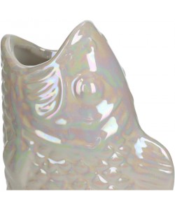 Βάζο ArteLibre Ψάρι Ιβουάρ Κεραμικό 11.5x7x21.5cm