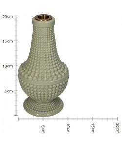 Κηροπήγιο ArteLibre Χάντρες Μπεζ Polyresin 10.8x10.8x19.3cm