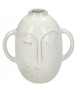 Βάζο ArteLibre Πρόσωπο Λευκό Κεραμικό 19x12.7x18.6cm