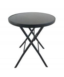 Τραπέζι Μεταλλικό ArteLibre Πτυσσόμενο TAURUS Μαύρο Φ60x70cm