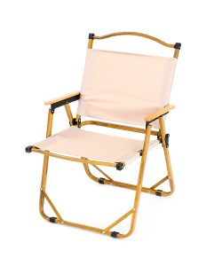 Καρέκλα Παραλίας ArteLibre GILI MENO Μπεζ/Χρυσό Μέταλλο/Ύφασμα 30x44x63cm