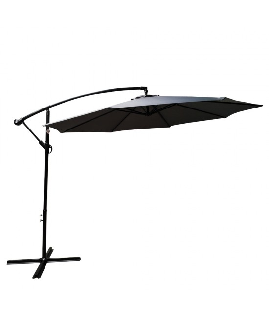 Ομπρέλα Κήπου ArteLibre Κρεμαστή ISLAY Γκρι/Μαύρο Μέταλλο/Ύφασμα Φ3x2.45m Ομπρέλα Κήπου ArteLibre Κρεμαστή ISLAY Γκρι/Μαύρο Μέταλλο/Ύφασμα Φ3x2.45m