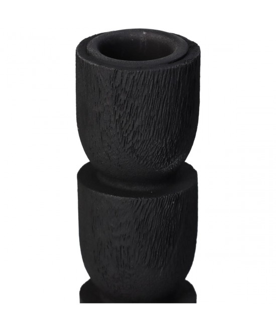 Κηροπήγιο ArteLibre Μαύρο Polyresin 8x8x22.5cm Κηροπήγιο ArteLibre Μαύρο Polyresin 8x8x22.5cm