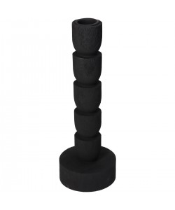 Κηροπήγιο ArteLibre Μαύρο Polyresin 8x8x22.5cm