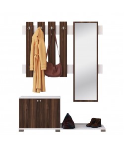 Έπιπλο Εισόδου ArteLibre Με Καθρέπτη BAKARI Καρυδί Μοριοσανίδα/Γυαλί 130x30x177cm