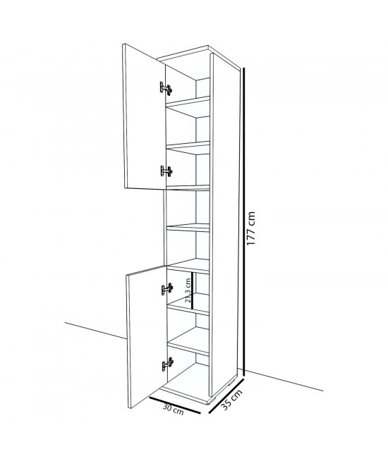 Έπιπλο Εισόδου ArteLibre ELNA Λευκό Μοριοσανίδα 30x35x177cm