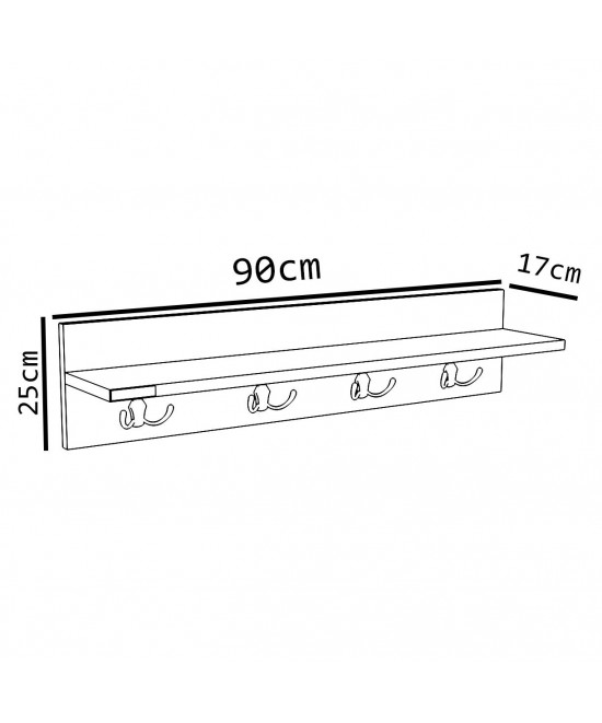Ράφι Τοίχου ArteLibre LERATO Cordoba Μοριοσανίδα 90x17x25cm