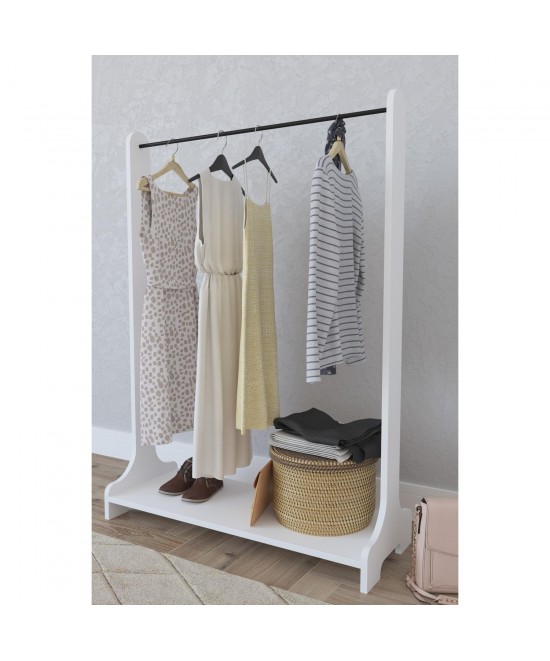 Κρεμάστρα Δαπέδου ArteLibre ORATILE Λευκό Μοριοσανίδα/Μέταλλο 89x35x128cm