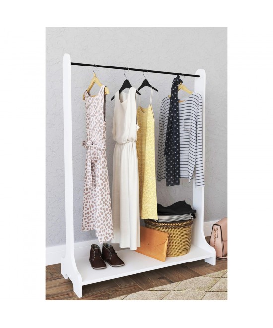 Κρεμάστρα Δαπέδου ArteLibre ORATILE Λευκό Μοριοσανίδα/Μέταλλο 89x35x128cm