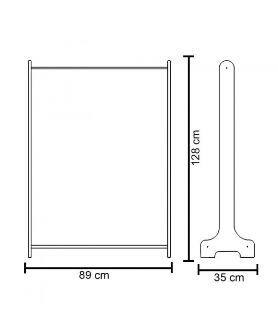 Κρεμάστρα Δαπέδου ArteLibre ORATILE Λευκό Μοριοσανίδα/Μέταλλο 89x35x128cm
