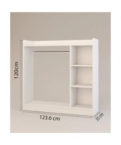 Κρεμάστρα Δαπέδου ArteLibre ZOLA Λευκό Μοριοσανίδα/Μέταλλο 123.6x35x120cm