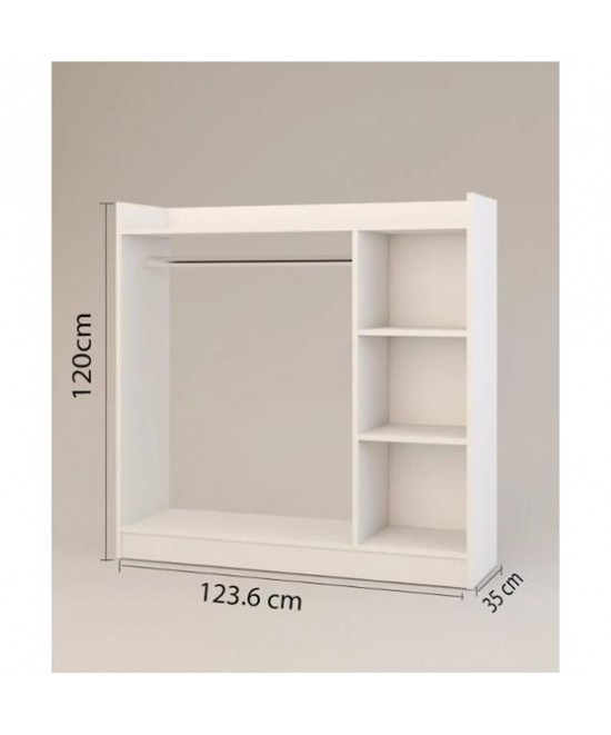 Κρεμάστρα Δαπέδου ArteLibre ZOLA Λευκό Μοριοσανίδα/Μέταλλο 123.6x35x120cm