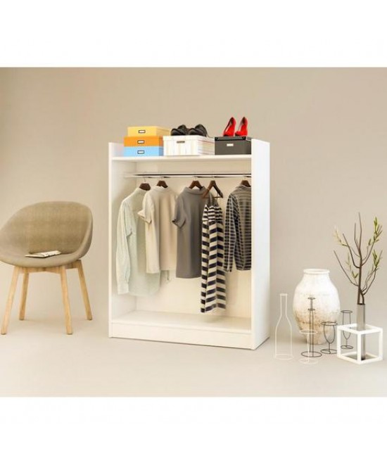 Κρεμάστρα Δαπέδου ArteLibre AADAN Λευκό Μοριοσανίδα/Μέταλλο 93.5x36x120cm