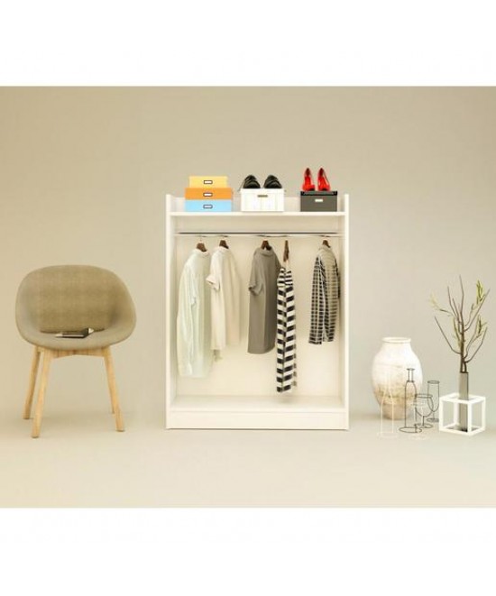 Κρεμάστρα Δαπέδου ArteLibre AADAN Λευκό Μοριοσανίδα/Μέταλλο 93.5x36x120cm