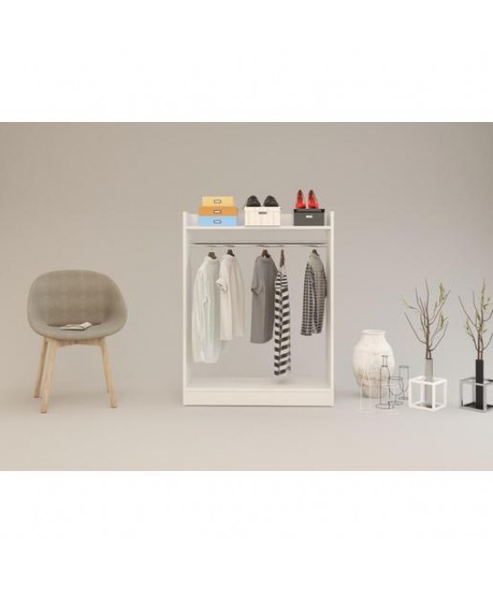 Κρεμάστρα Δαπέδου ArteLibre AADAN Λευκό Μοριοσανίδα/Μέταλλο 93.5x36x120cm