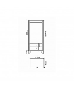 Ντουλάπα Δίφυλλη ArteLibre AMARI Ανθρακί/Δρυς Μοριοσανίδα 82x48x180cm Ντουλάπα Δίφυλλη ArteLibre AMARI Ανθρακί/Δρυς Μοριοσανίδα 82x48x180cm