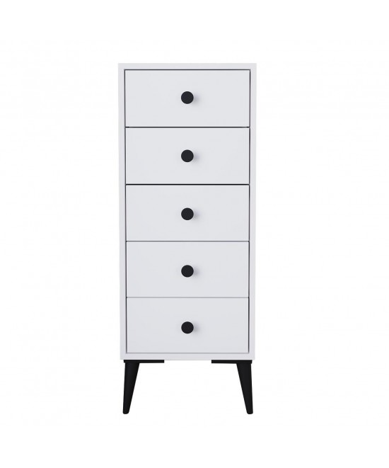 Συρταριέρα ArteLibre AMARI Λευκό Μοριοσανίδα 43x43x114cm