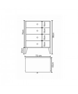 Συρταριέρα ArteLibre AMARI Δρυς Μοριοσανίδα 72x43x96cm Συρταριέρα ArteLibre AMARI Δρυς Μοριοσανίδα 72x43x96cm