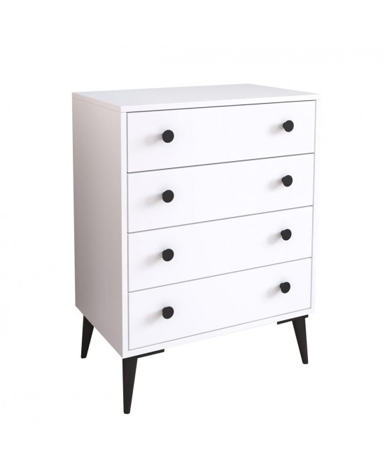 Συρταριέρα ArteLibre AMARI Λευκό Μοριοσανίδα 72x43x96cm