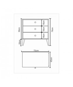 Συρταριέρα ArteLibre AMARI Δρυς Μοριοσανίδα 72x43x79cm Συρταριέρα ArteLibre AMARI Δρυς Μοριοσανίδα 72x43x79cm