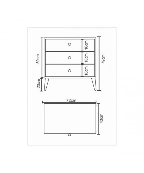 Συρταριέρα ArteLibre AMARI Δρυς Μοριοσανίδα 72x43x79cm