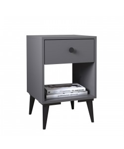 Κομοδίνο ArteLibre AMARI Ανθρακί Μοριοσανίδα 43x43x67.5cm