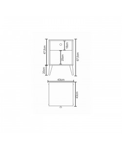 Κομοδίνο ArteLibre AMARI Ανθρακί/Δρυς Μοριοσανίδα 43x43x67.5cm Κομοδίνο ArteLibre AMARI Ανθρακί/Δρυς Μοριοσανίδα 43x43x67.5cm