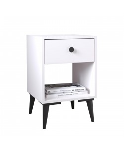 Κομοδίνο ArteLibre AMARI Λευκό Μοριοσανίδα 43x43x67.5cm