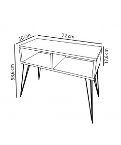 Έπιπλο Τηλεόρασης ArteLibre AMARA Όψη Μαρμάρου/Γκρι Μοριοσανίδα/Μέταλλο 72x30x58.6cm