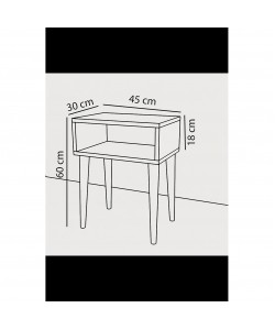Κομοδίνο ArteLibre GANIRU Λευκό Μοριοσανίδα/Ξύλο 45x30x60cm Κομοδίνο ArteLibre GANIRU Λευκό Μοριοσανίδα/Ξύλο 45x30x60cm