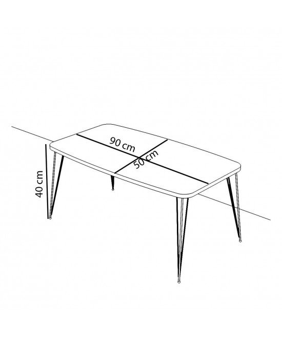 Τραπεζάκι Σαλονιού ArteLibre FEMI Μαύρο Μοριοσανίδα/Μέταλλο 50x90x40cm