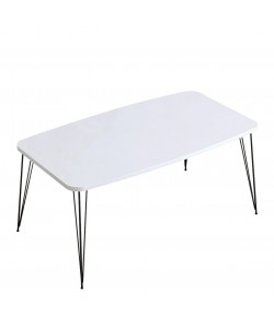 Τραπεζάκι Σαλονιού ArteLibre FEMI Λευκό Μοριοσανίδα/Μέταλλο 50x90x40cm